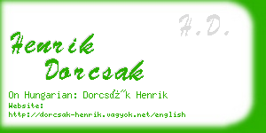 henrik dorcsak business card